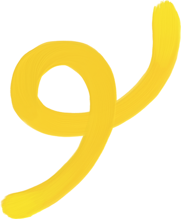 Impasto Textured Shapes Yellow Squiggle